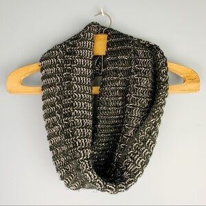 Black & Silver Knit Infinity Scarf